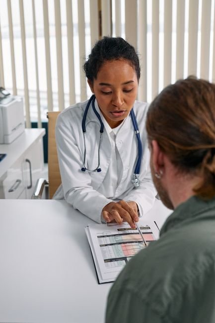 A consultation in progress at the clinic